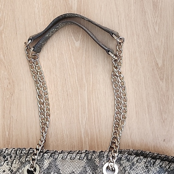 Tory Burch | Slouchy Marion Python Tote Bag Gray - Picture 11 of 15